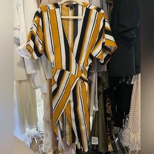 3 colored wrap dress